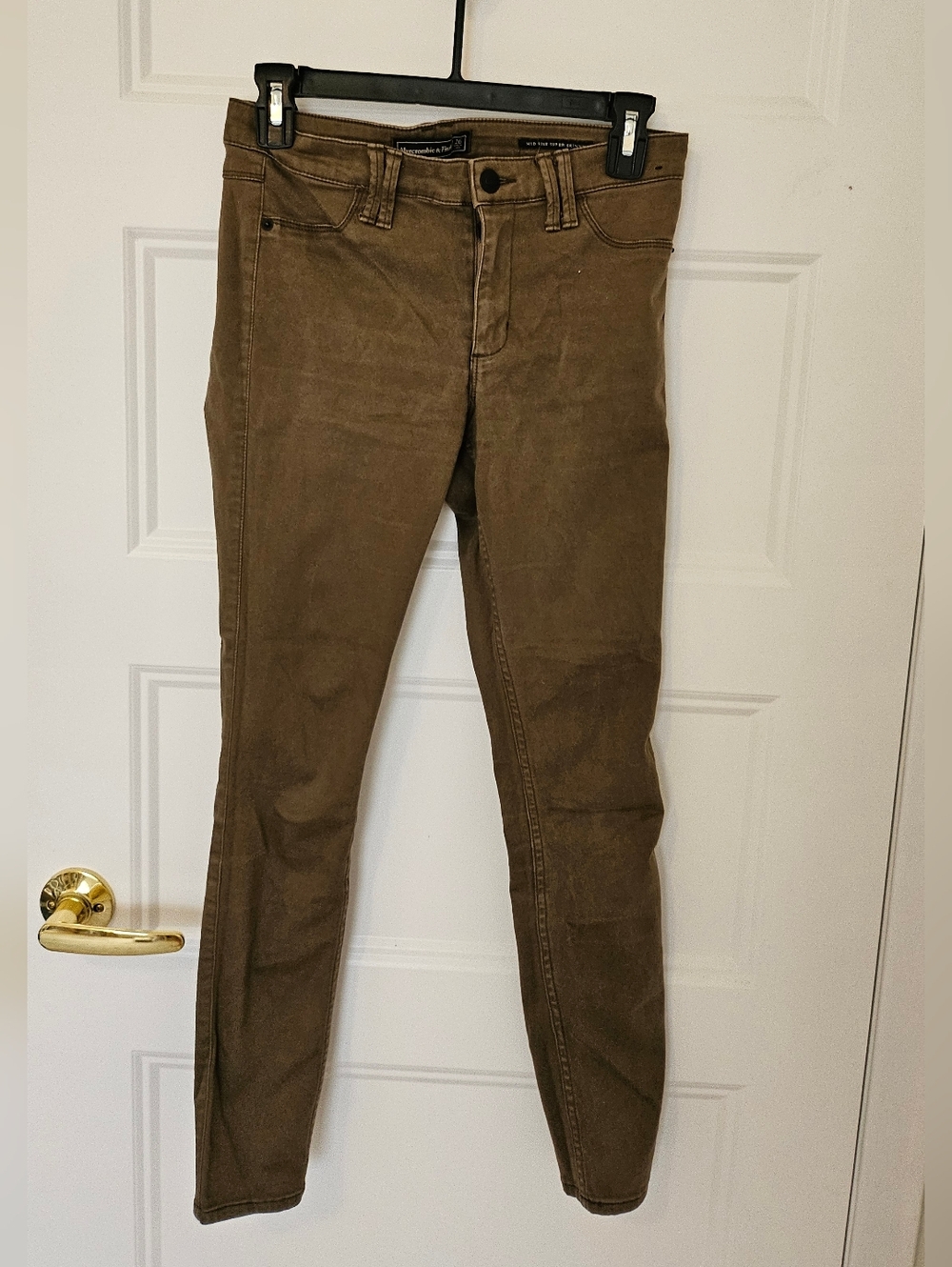 Abercrombie & Fitch Mid-Rise Super Skinny Jeans - Taupe Brown
